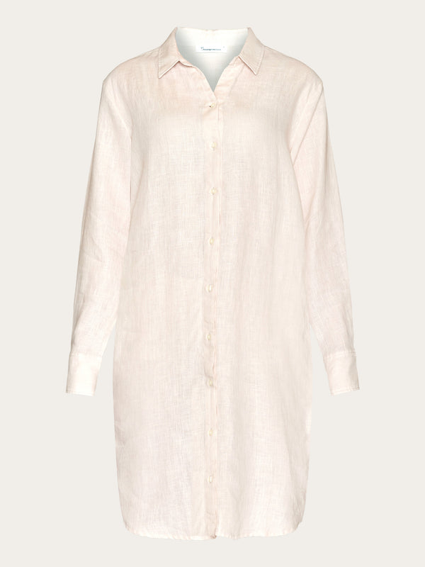 KnowledgeCotton Apparel - WMN Classic linen dress Dresses 1228 Light feather gray