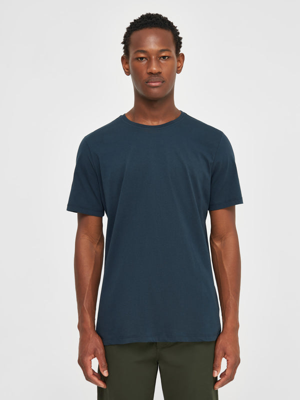 KnowledgeCotton Apparel - MEN Regular fit Basic tee T-shirts 1001 Total Eclipse