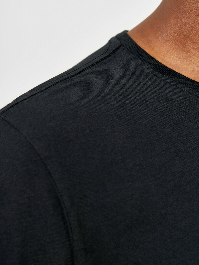 KnowledgeCotton Apparel - MEN Regular fit Basic tee T-shirts 1300 Black Jet